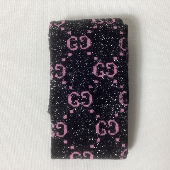 Gucci GG Black and Pink Knee Socks - Picture 2 of 2